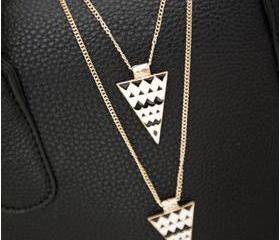 Punk Style Triangle Double-Deck Necklace