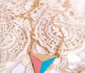 Punk Style Three-colour Prismatic Necklace