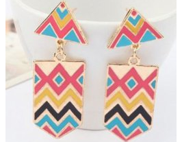 Pair of Exquisite Multi-Colored Exaggerated Earrings 